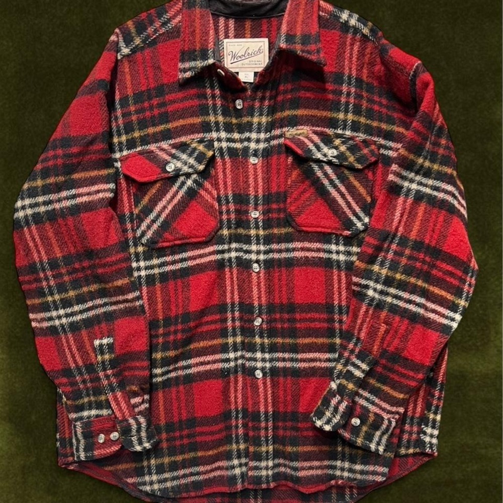 Vintage Woolrich Heavy Wool Plaid Flannel Shirt - Modern XL